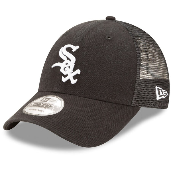 New Era Chicago White Sox MLB Trucker Mesh 9FORTY Snapback Hat Black
