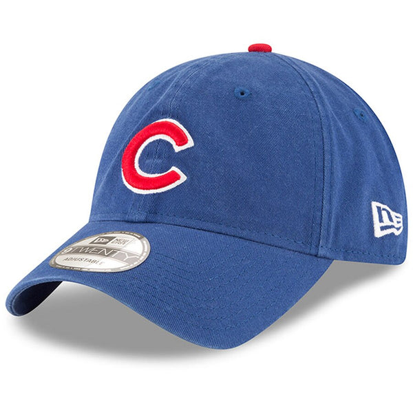 New Era Chicago Cubs MLB Core Classic 9TWENTY Adjustable Strapback Hat Blue Red Logo