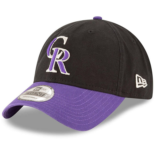 New Era Colorado Rockies MLB Core Classic Adjustable 9TWENTY Strapback Hat Black Purple