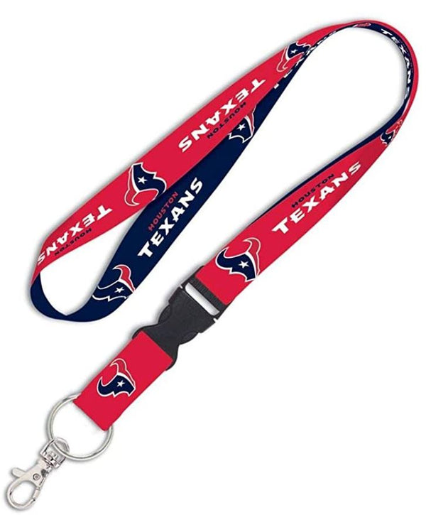 - Wincraft Houston Texans NFL One Size Lanyard with Detachable Buckle Navy Blue Red