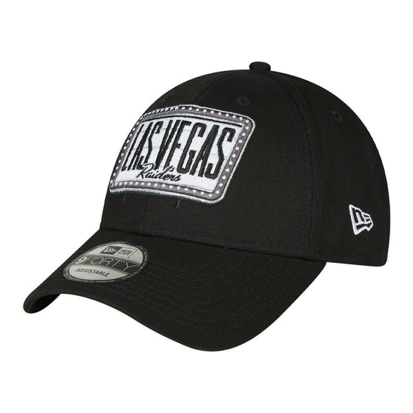 1 New Era Las Vegas Raiders NFL Sign Logo 9FORTY Adjustable Adult Hat Black