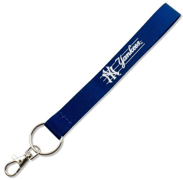 Aminco New York Yankees MLB Authentic Lanyard Wristlet Keystrap Ring Navy Blue